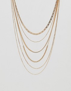 Золотистое ожерелье в несколько рядов ASOS DESIGN - Золотой
