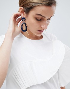 Золотистые серьги-подвески с каучуковой отделкой и цепочками ASOS - Золотой