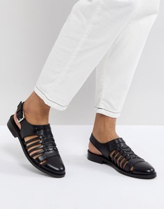 Кожаные туфли на плоской подошве ASOS MARYLEBONE - Черный