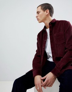 Бордовая вельветовая рубашка навыпуск ASOS DESIGN - Красный
