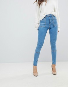 Джинсы скинни с завышенной талией ASOS RIDLEY - Синий