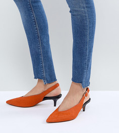 Кожаные туфли на каблуке-рюмочке ASOS SAFARI - Оранжевый