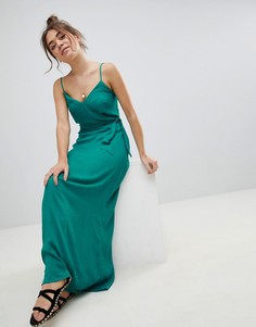 Платье макси с запахом ASOS - Зеленый
