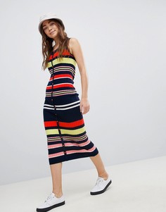 Трикотажное платье без рукавов в полоску ASOS DESIGN - Мульти