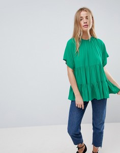 Присборенный топ ASOS DESIGN - Зеленый