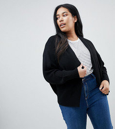 Кардиган крупной вязки с пышными рукавами ASOS DESIGN Curve eco - Черный