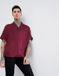 Бордовая оверсайз рубашка ASOS DESIGN - Красный