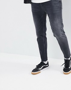 Суженные книзу черные выбеленные джинсы ASOS DESIGN - Серый