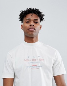 Свободная футболка с вышивкой Мoscow ASOS DESIGN - Белый