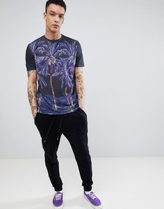 Свободная футболка с принтом пальм ASOS DESIGN - Черный