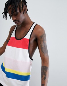 Белая майка-борцовка в стиле колор блок ASOS DESIGN - Мульти