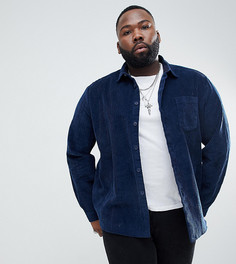 Темно-синяя вельветовая рубашка навыпуск ASOS DESIGN Plus - Темно-синий