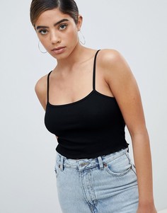 Короткий топ на бретелях ASOS DESIGN - Черный