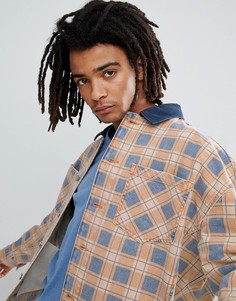 Джинсовая оверсайз-куртка в клетку ASOS DESIGN - Оранжевый