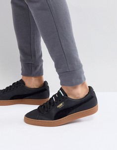 Черные классические кроссовки на резиновой подошве Puma Basket - Черный