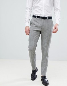 Черные строгие брюки узкого кроя в клетку River Island - Черный