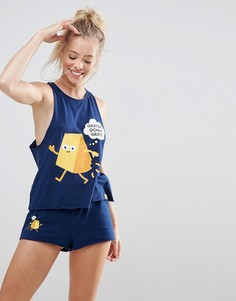 Пижамный комплект с майкой и шортами с принтом Graters Gonna Grate ASOS - Мульти