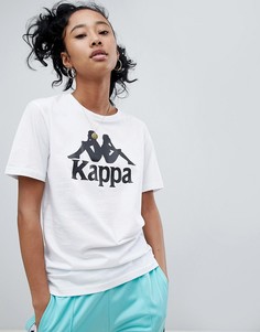 Свободная футболка с крупным логотипом Kappa - Белый