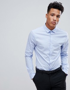 Синяя приталенная рубашка ASOS DESIGN - Синий