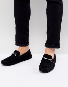 Черные замшевые мокасины с пряжками ASOS - Черный