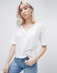 Футболка с V-образным вырезом ASOS - Белый