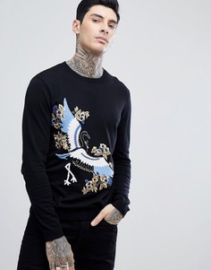 Черный джемпер с вышивкой ASOS DESIGN - Черный