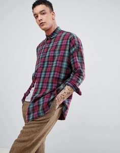 Свободная рубашка в клетку с эффектом кислотной стирки ASOS DESIGN - Зеленый