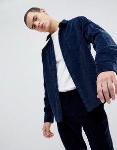 Темно-синяя вельветовая рубашка навыпуск ASOS DESIGN - Темно-синий