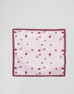 Розовый платок для пиджака с цветочным принтом ASOS DESIGN - Розовый