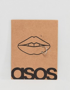 Кольцо для пирсинга губы из нержавеющей стали ASOS DESIGN - Серебряный