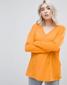 Легкий оversize-топ с V-образным вырезом ASOS DESIGN - Оранжевый