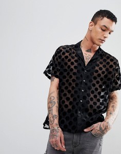 Oversize-рубашка с выжженным рисунком ASOS DESIGN - Черный