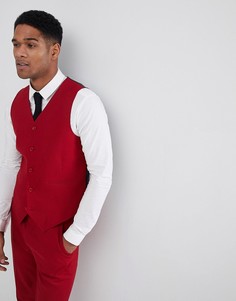 Красный приталенный жилет ASOS DESIGN - Красный