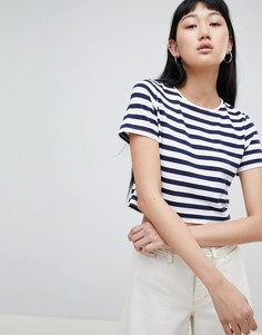 Короткая футболка в полоску ASOS DESIGN - Мульти