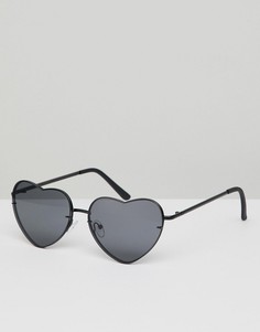 Черные солнцезащитные очки в форме сердца ASOS DESIGN - Черный