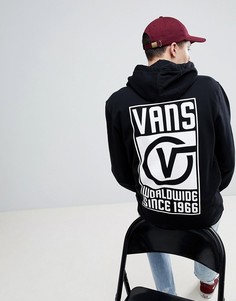 Черный худи с принтом на спине Vans Worldwide VA3H99BLK - Черный