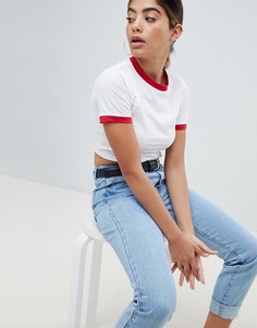 Укороченная футболка с контрастной окантовкой Missguided - Мульти