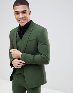 Супероблегающий пиджак цвета хаки ASOS DESIGN - Зеленый
