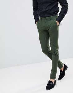 Супероблегающие брюки цвета хаки ASOS DESIGN - Зеленый
