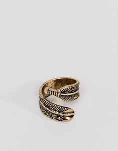 Золотистое кольцо с пером ASOS DESIGN - Золотой