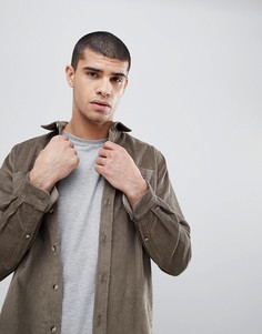 Свободная вельветовая рубашка цвета хаки ASOS DESIGN - Зеленый
