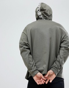 Худи свободного кроя с принтом римских цифр ASOS DESIGN - Зеленый