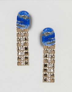 Серьги-подвески с искусственным камнем ASOS - Золотой