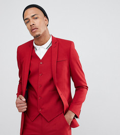 Ало-красный пиджак зауженного кроя ASOS DESIGN Tall - Красный