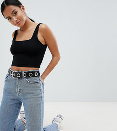 Укороченный топ на бретельках с квадратным вырезом ASOS DESIGN Petite - Черный