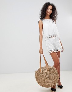 Кружевные шорты с кисточками Brave Soul - Белый