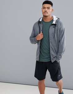 Темно-серый худи на молнии Nike Training Dry 860465-071 - Серый