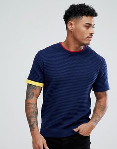 Футболка из вафельного трикотажа Diesel K-CREP - Темно-синий