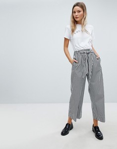 Широкие брюки в полоску In Wear - Черный