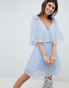 Платье мини с плиссированной юбкой и расклешенными рукавами ASOS DESIGN - Мульти